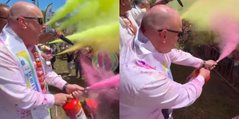 New Zealand PM Christopher Luxon playing with colours trends on socials as India celebrates Holi New Zealand PM Christopher Luxon playing with colours trends on socials as India celebrates Holi